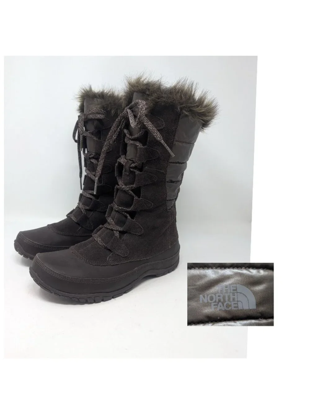 The North Face Boots 8 Brown Nuptse Purna Faux Fur